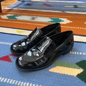 Zara Black Patent Leather Loafers
